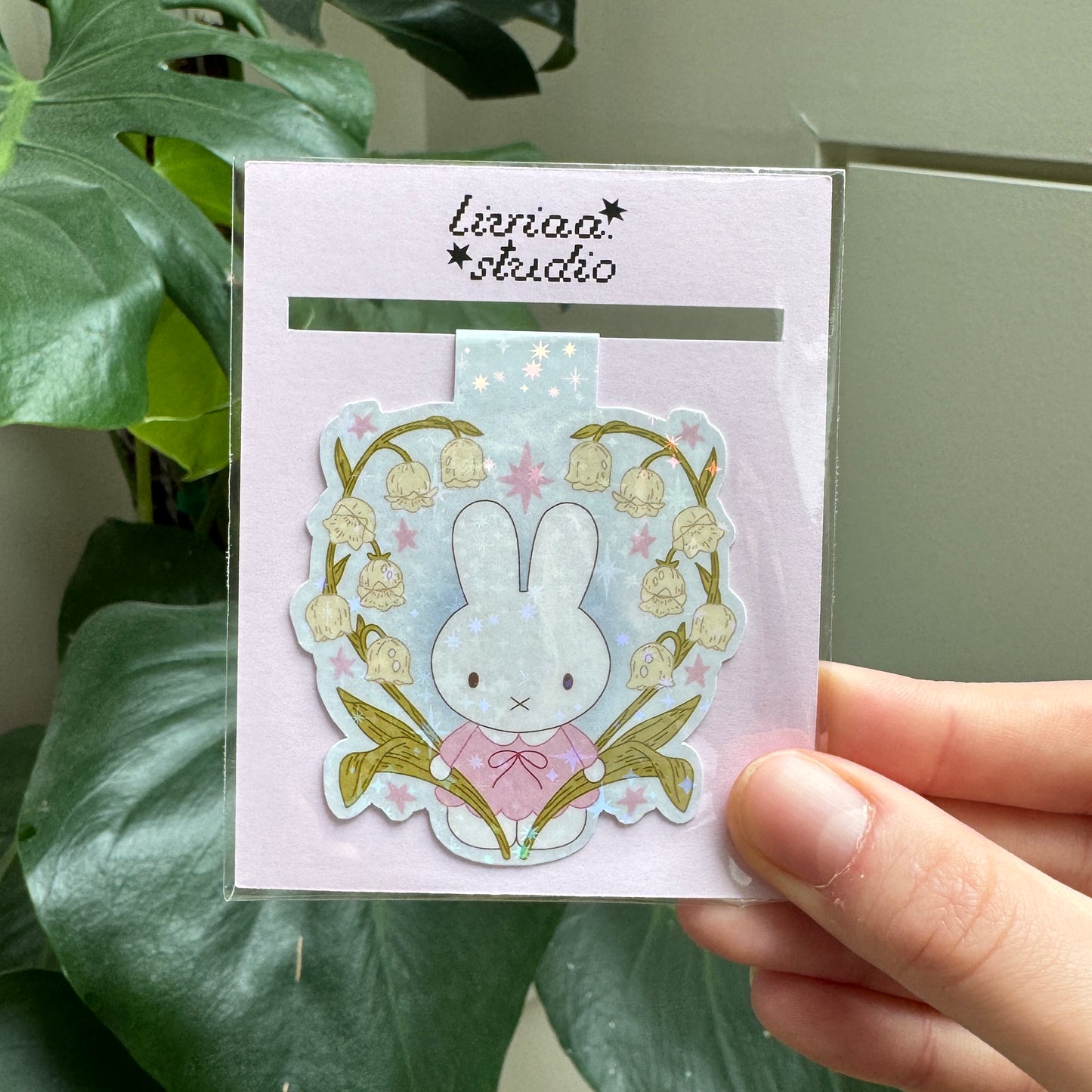 MAGNETIC BOOKMARK BUNNY FLOWER