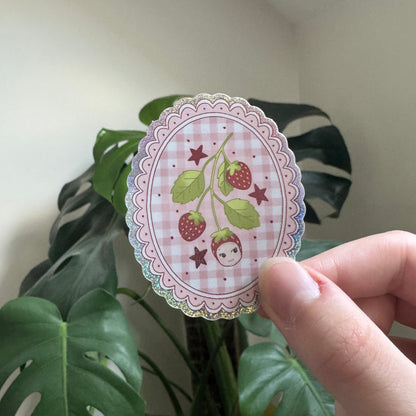 STICKER MÉDAILLON FRAISE