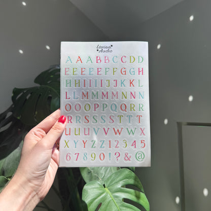 PLANCHE LETTRES MULTICOLOR
