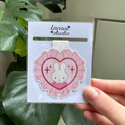 MAGNETIC BOOKMARK BUNNY HEART