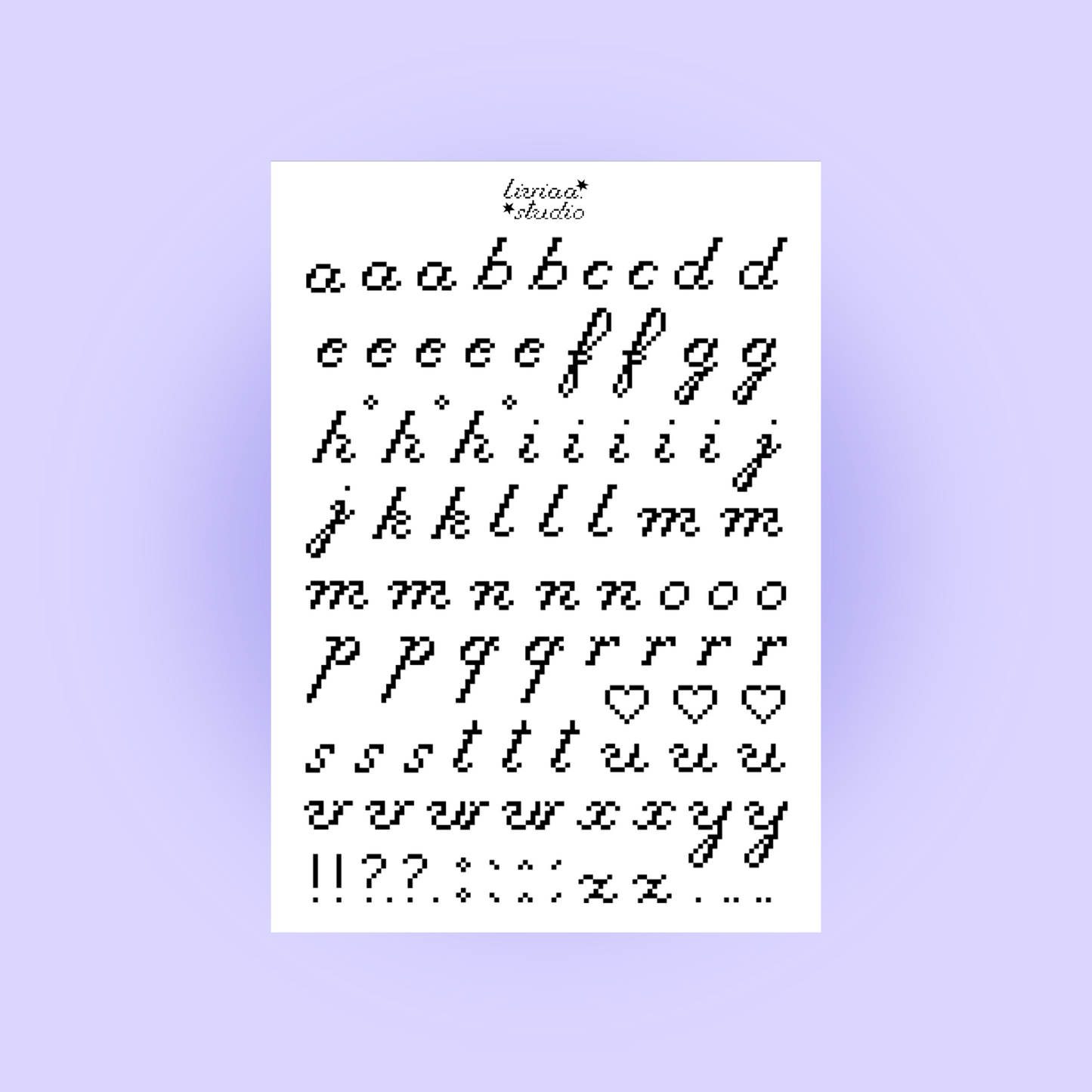 PLANCHE LETTRES PIXEL A5