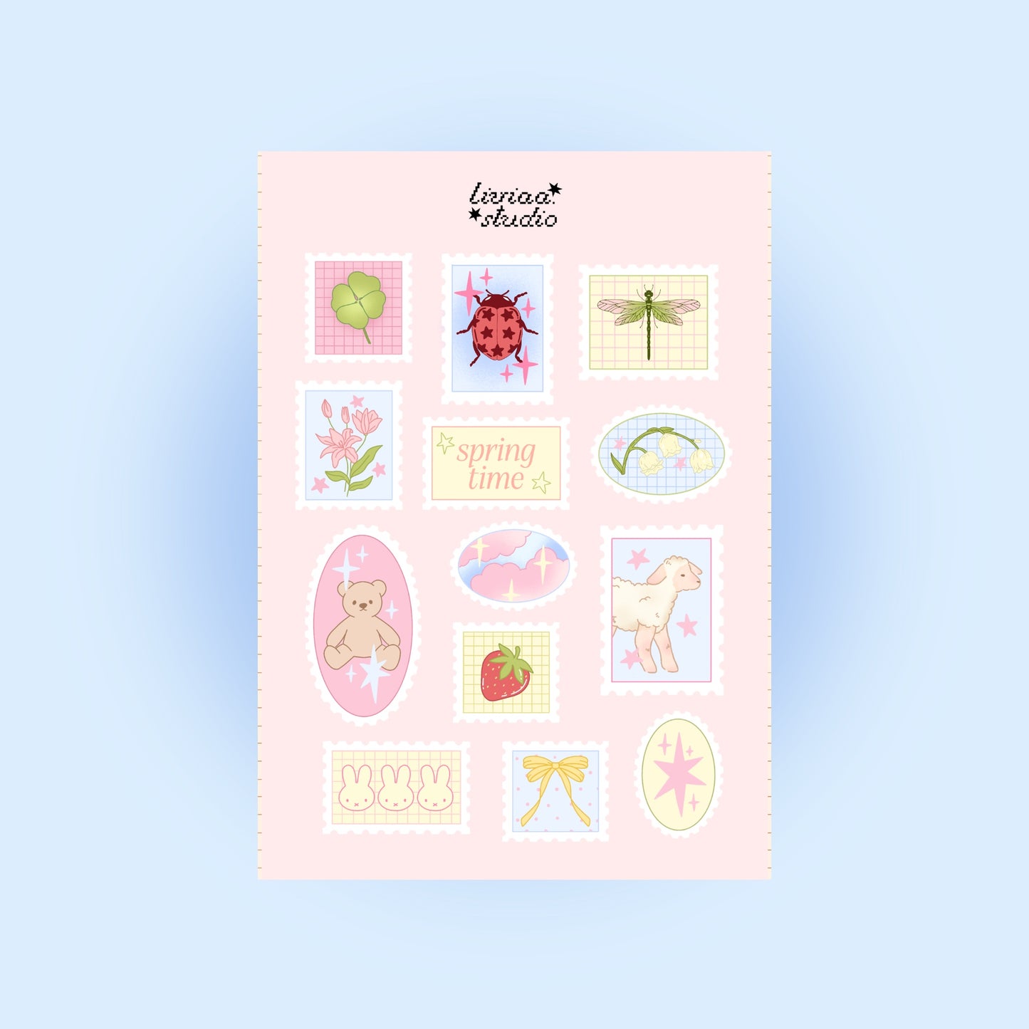 PLANCHE TIMBRES DE PRINTEMPS A5
