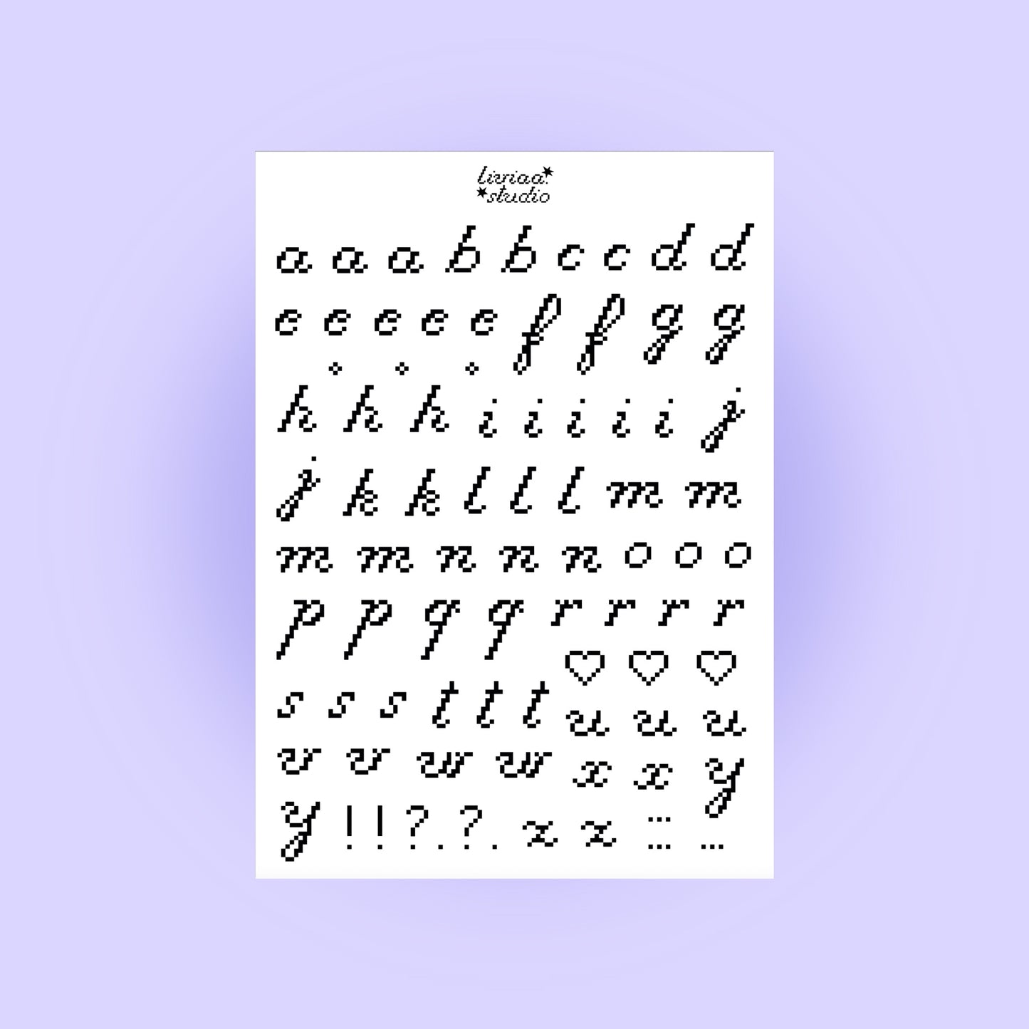 PLANCHE LETTRES PIXEL A5