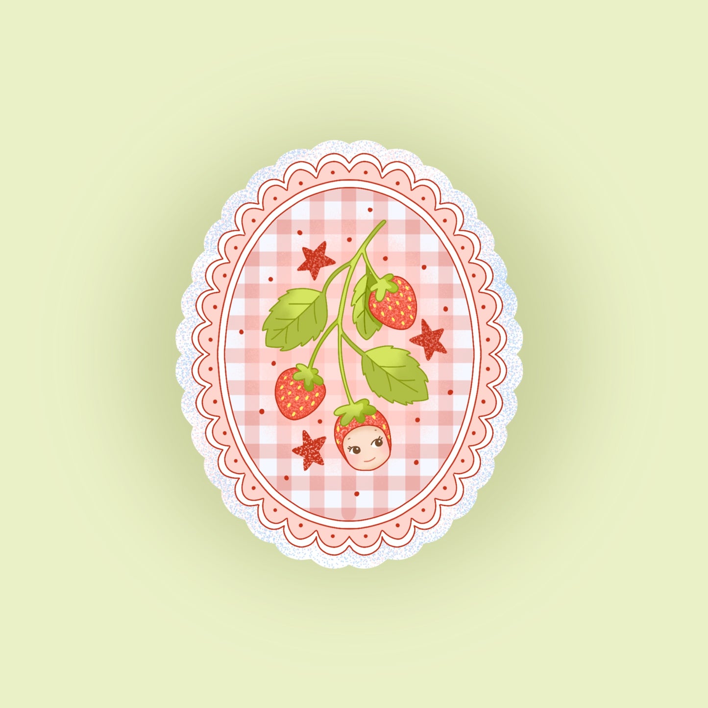 STICKER MÉDAILLON FRAISE
